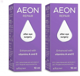 AEON Repair lubricating Eye Drops 10ml x 2 Used for Relief of Dry Eyes and for discomfort Caused by Eye Surgery 