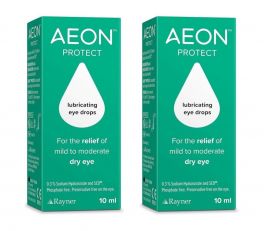 AEON Protect lubricating Eye Drops 10ml x 2 for The Relief of mild to Moderate Dry Eyes 