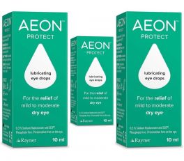 AEON Protect lubricating Eye Drops 10ml x 3 for The Relief of mild to Moderate Dry Eyes 