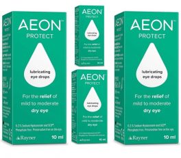 AEON Protect lubricating Eye Drops 10ml x 4 for The Relief of mild to Moderate Dry Eyes 